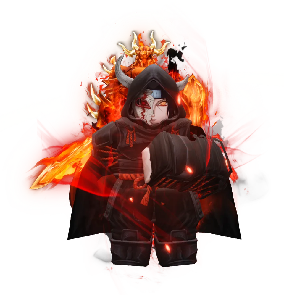 Crow (Black Fire) shiny full-body pose